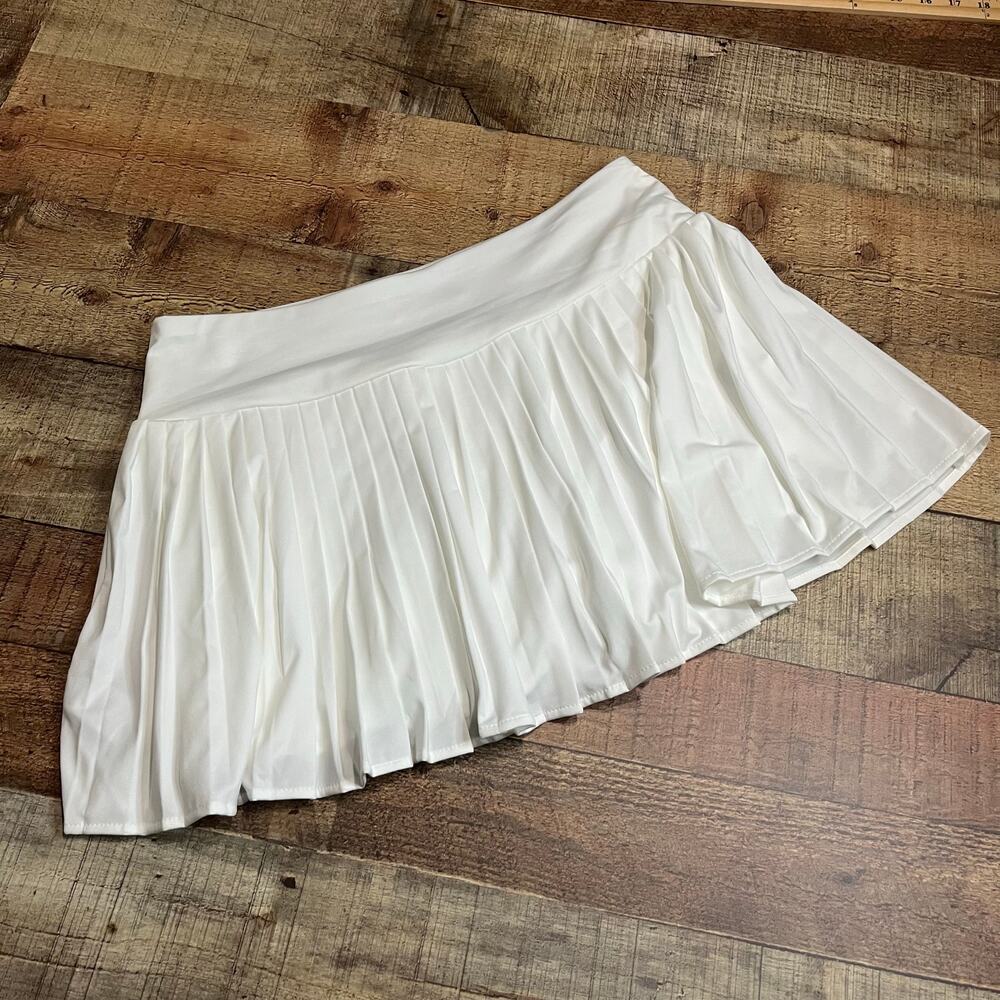 Laura Ashley Women's White High Rise Pleated Skort Sz L Tennis Golf Pickleball - Picture 6 of 7
